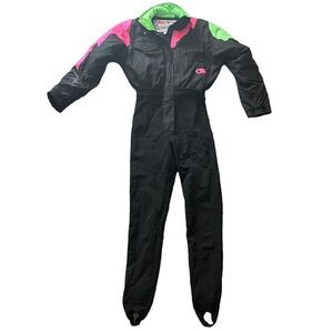 Vintage Nils Women’s Black Ski Jumpsuit Size 8